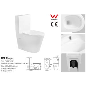 DN-Ciaga Ceramic White Toilet Suite-Back to wall Whirlpool Two Piece Toilets