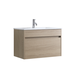 DNW 750 LIGHT OAK Wall Hung Plywood VANITY - POLY MARBLE