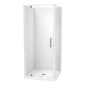 CLEARLITE Millennium Square 2 Sided Pivot Door Acrylic Wall Shower 900*900*2050 - WHITE