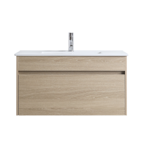DNW 900 LIGHT OAK Wall Hung Plywood VANITY - POLY MARBLE