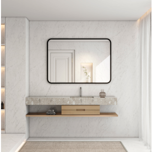 Seraphine Black Framed Rectangle Mirror With Black Aluminum Frame  600MM/750MM/900MM/1200MM/1500MM - 600MM*750MM