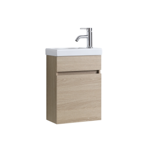 DNW 400 LIGHT OAK Wall Hung Plywood VANITY - POLY MARBLE