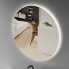 BIANCA 600/700/800/900mm Round LED Mirror with Demister Backlit Touch Switch 3 Colours Lighting Frameless