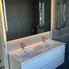 DNW 1200D GLOSSY WHITE Wall Hung Plywood VANITY WITH DOUBLE BASIN 
