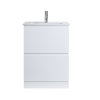 DNF 600 GLOSSY WHITE DOUBLE DRAWERS Floor Standing Plywood VANITY