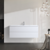 DNW 1200S GLOSSY WHITE Wall Hung Plywood VANITY WITH SINIGLE BASIN
