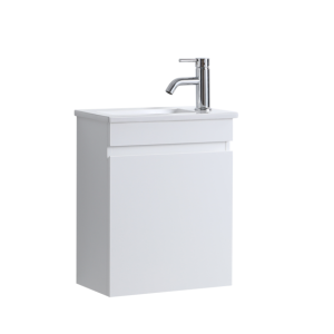 DNW 450 GLOSSY WHITE Wall Hung Plywood VANITY - POLY MARBLE