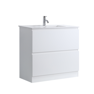 DNF 900 GLOSSY WHITE Floor Standing Plywood VANITY - POLY MARBLE