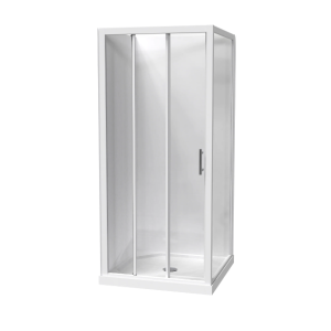 CLEARLITE Cezanne Square 2 Sided Sliding Door Acrylic Wall Shower 900*900*1970 - WHITE