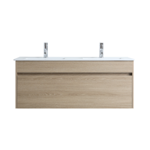 DNW 1200S LIGHT OAK Wall Hung Plywood VANITY WITH SINIGLE BASIN - CEREMIC